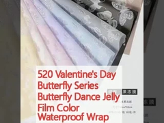 520 Valentine's Day Butterfly Series Butterfly Dance Jelly Film Color Waterproof Wrap Flower Paper Flower Bouquet Vật liệu đóng gói