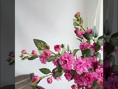 Hoa camellia nhân tạo, hoa camellia nhiều đầu, cành dài, hoa nhân tạo