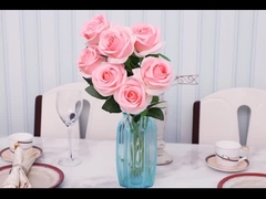 Phong hoa hoa hồng giả, hoa lụa, hoa nhựa, hoa giả, trang trí phòng khách đơn nhánh