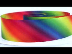 Meisida ruy băng truyền nhiệt in sợi dây đai gradient màu cầu vồng ruy băng polyester tùy chỉnh