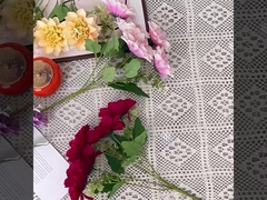 5 hoa peony và hoa bạch tuộc hoa lụa nhân tạo, hoa peony nhân tạo, bó hoa cầm tay, wed