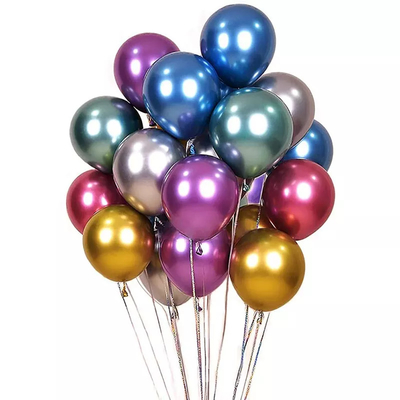 Giá tốt. Bong bóng cao su kim loại Helium tròn 10 / 12 inch Chrome đầy màu sắc cho bữa tiệc sinh nhật trực tuyến