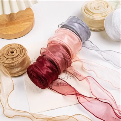 Giá tốt. Organza nhiều màu sắc Ribbon Roll trang trí quà tặng Warp Glitter Wire Ribbon For Flower Gifts Packaging DIY Accessories trực tuyến