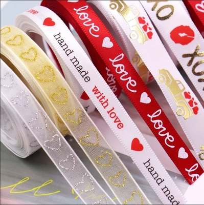 Giá tốt. In Giáng sinh quà Ribbon trang trí Roll thủ công trang trí Wire Festival Grosgrain With Wire Edgeed Satin Ribbon trực tuyến
