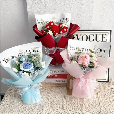 Mua Cây hoa hồng len làm bằng tay sôi động cho sinh nhật, kỷ niệm và lễ kỷ niệm khác sản xuất trực tuyến