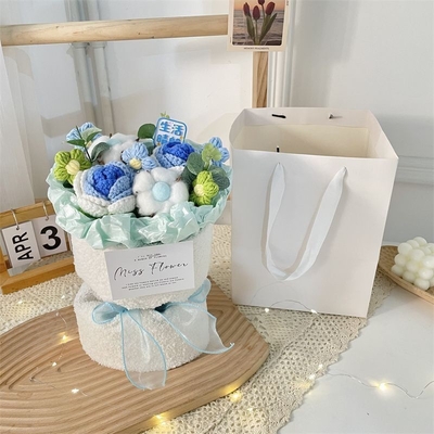Giá tốt. Vải len Bunny Ear Bouquet Hỗn hợp hoa cầm tay 20x35cm Lý tưởng cho sinh nhật Quái vật hoặc quà tặng giáo viên trực tuyến