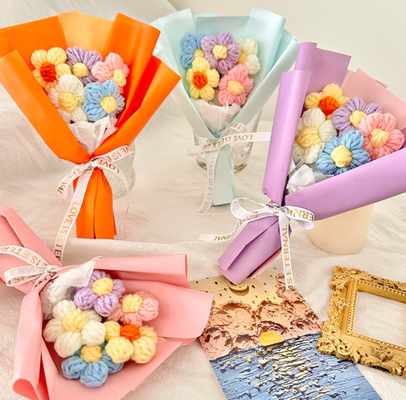 Giá tốt. Phong hoa đan gạch được làm bằng tay Mini Yarn Bouquet cho sinh nhật bất ngờ trực tuyến
