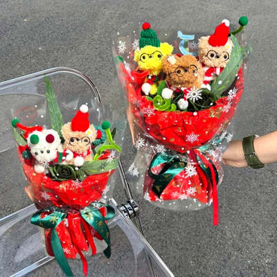Giá tốt. Giáng sinh Twist-Tie Puppy Plush Bouquet Sản phẩm thủ công Đồ hoa chó dễ thương tặng bạn trai/cô gái Sẵn sàng tặng trực tuyến