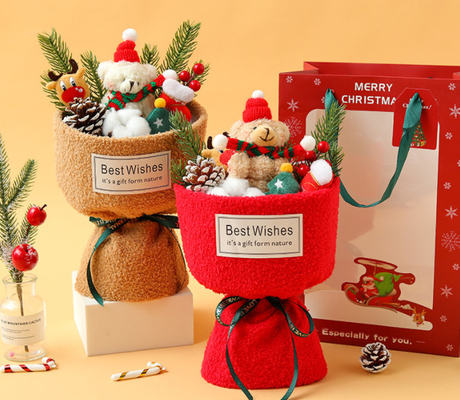 Giá tốt. Cây hoa bông gấu Plush Giáng sinh - Quà tặng dễ thương cho cô ấy, món quà lễ hội của bạn bè tốt nhất trực tuyến