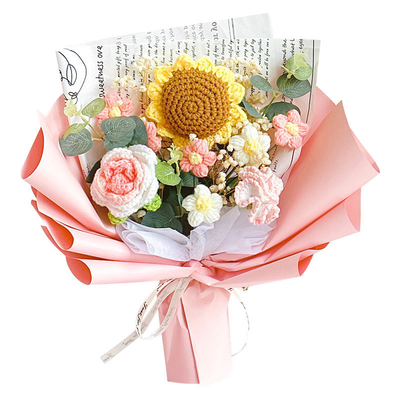 Giá tốt. Cây hoa hướng dương và hoa hồng thủ công hoàn hảo cho quà ngày của mẹ hoặc ngày Valentine trực tuyến