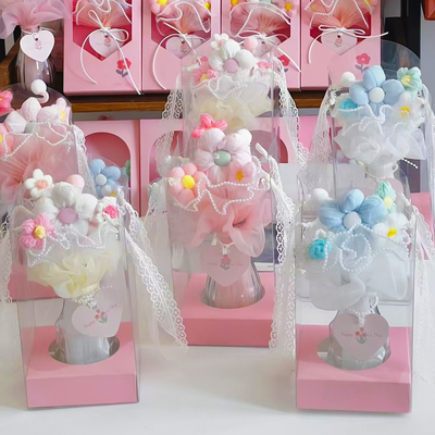 Giá tốt. Hoa đan tay Quà tặng ngày của mẹ hoàn hảo cho mẹ Vải hoa nhân tạo Bouquet ôm ôm bình trang trí quà lưu niệm trực tuyến