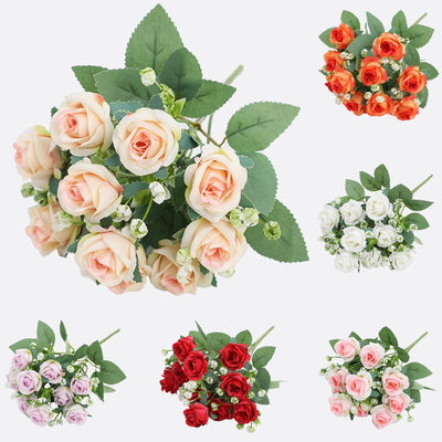 Giá tốt. Cây hoa hồng nhân tạo màu trắng hoàn hảo cho phòng khách và cửa hàng lớn 20x30cm trực tuyến