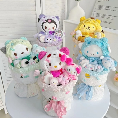 Giá tốt. Hand-held flower bouquet cartoon plush doll bouquet birthday gift for girlfriend Chinese Valentine's Day birthday gift (Tạm dịch: trực tuyến