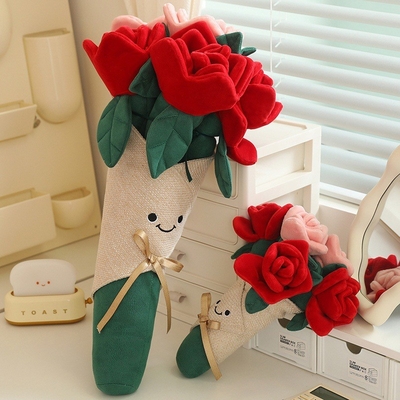 Giá tốt. Hoa hồng màu hồng Lễ hội cặp vợ chồng Quà tặng sinh nhật cho các cô gái Nhập xưởng hoa hồng hoa nhân tạo trực tuyến
