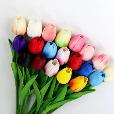 Giá tốt. Nhà máy nhân tạo hoa tulip đám cưới PU Real Touch Hoa giả trang trí hoa tulip Cây hoa tulip nhân tạo trực tuyến