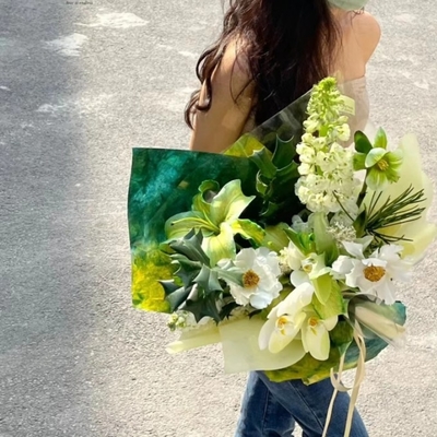 Mua Giấy kết cấu đá rửa mực, giấy bọc hoa, bao bì nghệ thuật hoa được nhuộm theo gradient, vật liệu giấy bọc hoa online manufacture