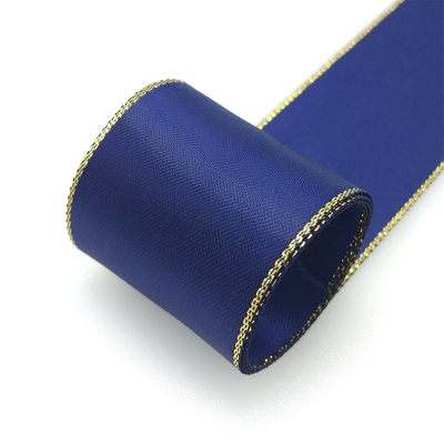 Giá tốt. 35 màu vàng dâu cạnh ruy băng 28801 Yao Ming polyester satin vàng cạnh ruy băng hoa băng đóng gói trực tuyến