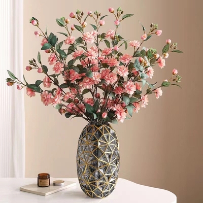 Giá tốt. Hoa camellia nhân tạo, hoa camellia nhiều đầu, cành dài, hoa nhân tạo, trang trí nhà trực tuyến