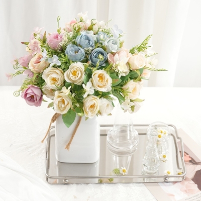 Giá tốt. Phong hoa hoa Nam dưa được mô phỏng Hoa hồng hoàn thiện Bouquet Ins phong cách trang trí nhà hoa nhân tạo trang trí cảnh đám cưới trực tuyến