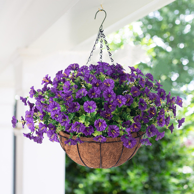 Giá tốt. Morning glory hoa nhân tạo treo trên tường giỏ hang ngoài trời vườn sân hiên hiên có thể được tùy chỉnh và kết hợp trực tuyến