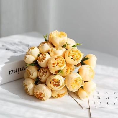 Giá tốt. 27 hoa hồng trà gói, hoa hồng peony, hoa giả, mặt hàng phổ biến, hoa hồng trà cầm tay, đồ dùng chụp ảnh, nhà sản xuất bán buôn trực tuyến