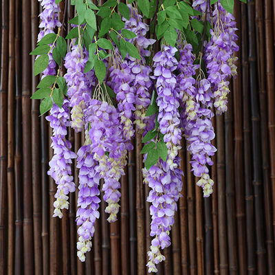 Mua Mô phỏng hoa wisteria khổng lồ với nhánh dài, hoa giả nhựa, hoa lụa, phòng khách trong nhà, dải rattan treo, trang trí nhiếp ảnh sản xuất trực tuyến