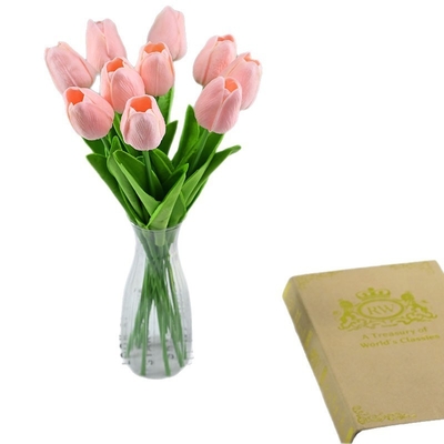 Giá tốt. Đồ bán buôn hoa mini PU, hoa tulip nhân tạo, hoa nhân tạo, hoa lụa, hoa nhân tạo trang trí xuyên biên giới cho sử dụng gia đình từ nguồn trực tuyến