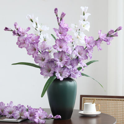Mua Hoa nhân tạo cao cấp, hoa nhân tạo gladiolus một nhánh, trang trí phòng khách và bàn ăn, đồ dùng chụp ảnh đám cưới, bó hoa nhân tạo sản xuất trực tuyến