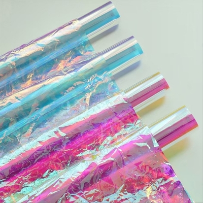 Giá tốt. Hoa hoa bọc laser Transparent Rainbow Inner Lining Paper cho Iridescent Film Bouquet Bao bì Thời gian vận chuyển 30-45 ngày trực tuyến