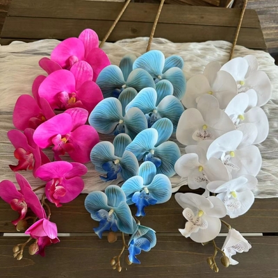 Giá tốt. Hoa nhân tạo Phalaenopsis với nét cao cấp, hoa nhân tạo cho đám cưới và trang trí nhà, bán buôn thương mại nước ngoài xuyên biên giới trực tuyến