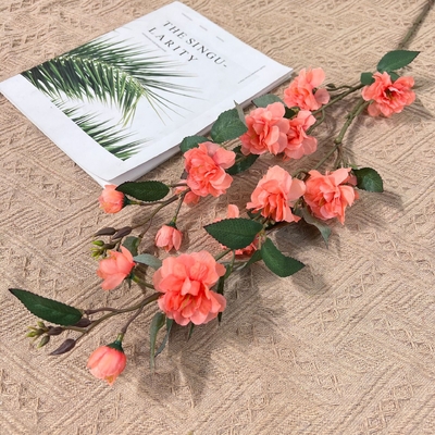 Giá tốt. Mô phỏng 2 nhánh Italuo Phố núi camellia sắp xếp nhà, nghệ thuật hoa lụa, camellia nhiều đầu, trang trí phòng đám cưới, hoa đứng trên sàn trực tuyến