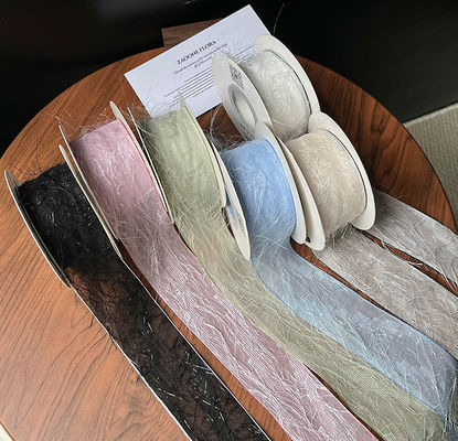 Mua Ruy băng lông vũ đen 4cm/10m Thiết kế tua rua buộc bó hoa để tự trang trí vật liệu hoa sản xuất trực tuyến