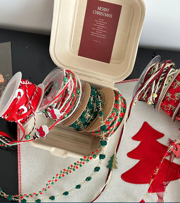 Mua Vật liệu hoa tự làm Ruy băng dệt Giáng sinh màu xanh lá cây 1cm/5m để trang trí và hộp quà sản xuất trực tuyến