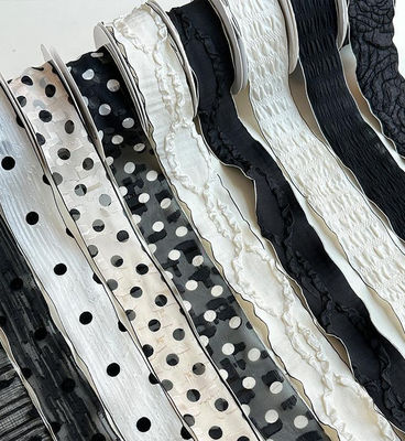 Mua Bao bì hoa trang trí DIY Ruy băng đen trắng 14m Bó hoa Thất Tịch với Cửa hàng hoa ruy băng sản xuất trực tuyến