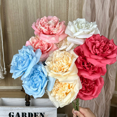 Giá tốt. Hoa hồng mô phỏng Big Martin, bó hoa giả, hoa lụa, hoa nhựa nhân tạo, trang trí phòng khách cao cấp, trang trí hoa cưới trực tuyến