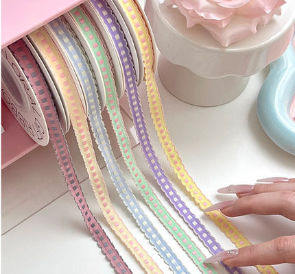 Mua Dent Jumping Grid Ribbon Flower Bundle Bow Tie Cake Baking Ribbon Floral Art Sản phẩm tự làm sản xuất trực tuyến