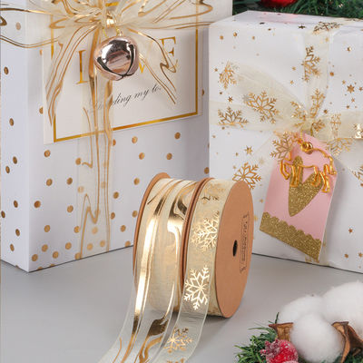 Mua Ruy băng trang trí ngày Valentine bằng vải tuyn tuyết gói quà bánh hoa với viền vàng trắng sản xuất trực tuyến