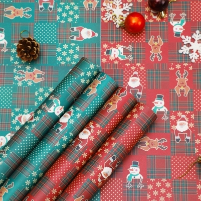 Mua Giấy gói quà cửa hàng hoa với thiết kế Ông già Noel và Người tuyết trên giấy kraft chống thấm nước online manufacture