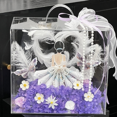 Mua Hộp cắm hoa cầm tay acrylic, bó hoa tươi, hộp đóng gói nghệ thuật hoa, hộp quà lưu niệm tự làm bằng vật liệu chống thấm nước trong suốt sang trọng online manufacture