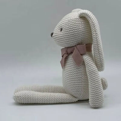 Mua Crochet dễ thương 100% hữu cơ White Rabbit đồ chơi nhồi Plush Bunny với PP bông điền sản xuất trực tuyến
