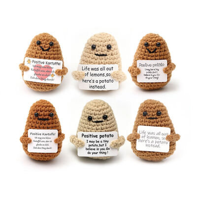 Mua Kawaii Đặt đan đan cảm xúc tích cực khoai tây Crochet Plush đồ chơi búp bê sản xuất trực tuyến