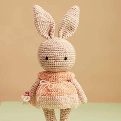 Mua Nhà máy bán buôn Pink Flower Girl đan búp bê crochet Easter Bunny Thỏ Plush đồ chơi thú vật nhồi nhét làm từ polyester bông PP sản xuất trực tuyến