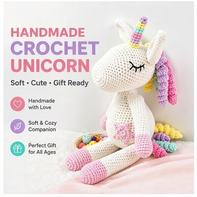 Mua Các mặt hàng crochet hữu cơ bán nóng đồ chơi mềm lớn thủ công bằng chứng Ce Amigurumi búp bê kỳ lân lông hoa cho trẻ sơ sinh sản xuất trực tuyến