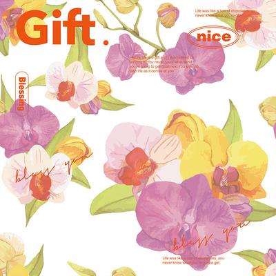 Giá tốt. Bướm trắng Phong lan hoa cẩm tú cầu Tờ giấy gói 58cm X 58cm trực tuyến