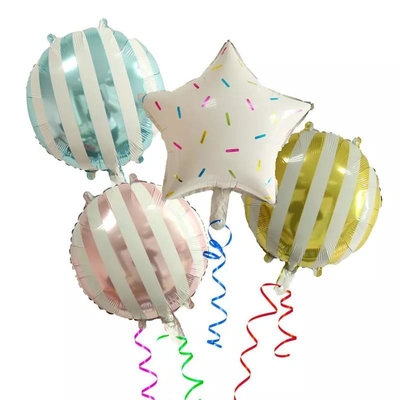 Giá tốt. Hoa văn sọc tròn Foil Helium Mylar Balloon 18 inch để trang trí tiệc Tik Tok trực tuyến
