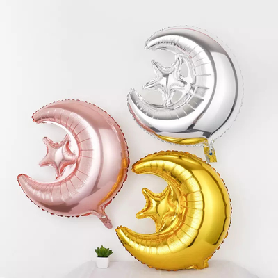 Giá tốt. Hồi Giáo Eid Al-Fitr Hari Raya Ramadan Trăng Sao Viền Nhôm Bóng Quà Tặng Đồ Chơi 24Inch trực tuyến