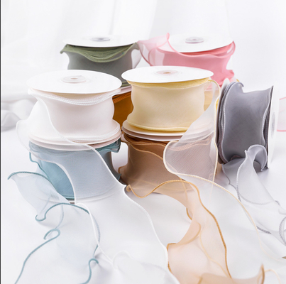 Giá tốt. Quà tặng gạc song phương đơn giản Gói hoa đuôi cá Organza Ribbon trực tuyến