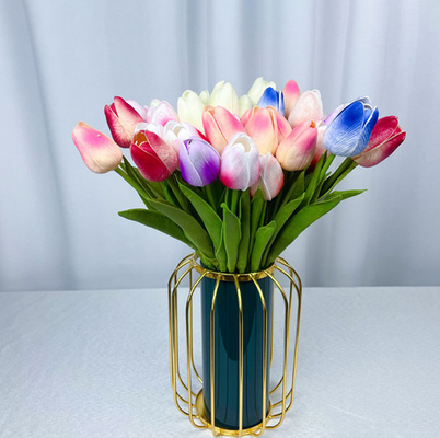 Giá tốt. Trong nhà Faux Single Branch Pvc Cảm giác mềm mại Nhựa nhân tạo Real Touch Hoa Tulip trực tuyến