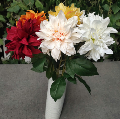 Giá tốt. Phong cách châu Âu 3 đầu Dahlia Hoa nhân tạo cho tiệc cưới tại nhà Hoa lụa trực tuyến