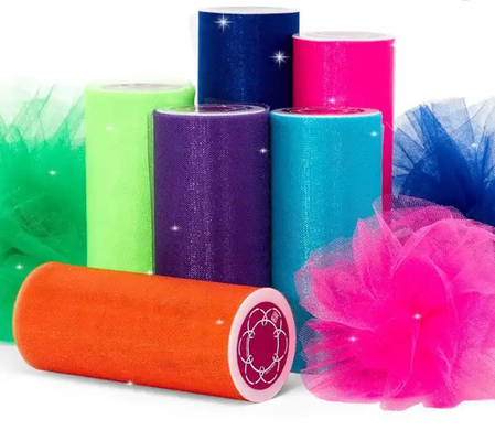 Giá tốt. Shine Glitter nylon tulle vải cuộn tulle tùy chỉnh cuộn trực tuyến
